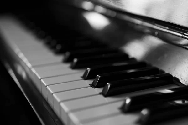 Крупним Планом Вигляд Королівських Клавіш Піаніно Чорно Білий — стокове фото