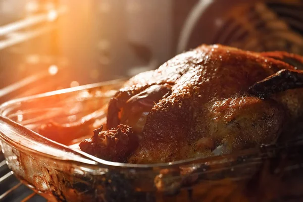 Roasted Duck Apples Oven — Stock Photo, Image