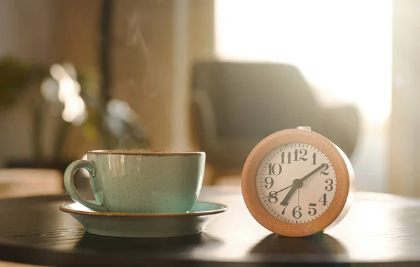 Morning Seven Clock Clock Cup Tea — Stock Photo, Image