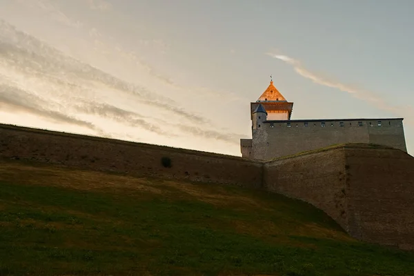 Burg Narva Der Grenze Zwischen Estland Und Russland — Stockfoto