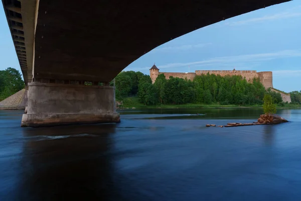 Bridge Narva River Border Estonia Russia — Stock Photo, Image