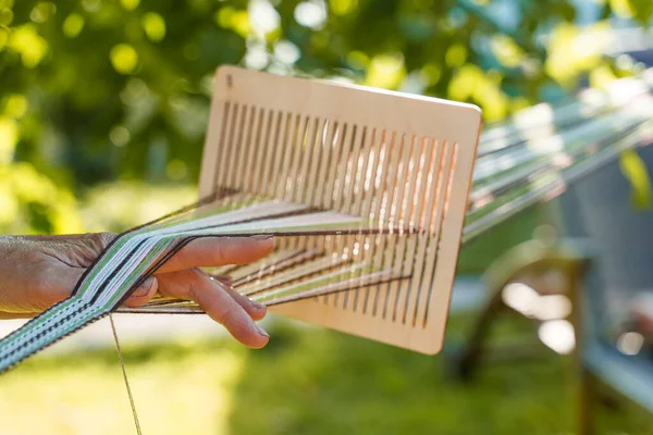 Traditionell Handvävning Vass — Stockfoto