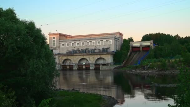 Estación Hidroeléctrica Narva Río Narva Rusia — Vídeos de Stock
