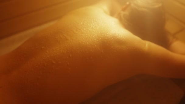 Mujer Desnuda Sauna Spa Procedimientos Sanitarios — Vídeos de Stock