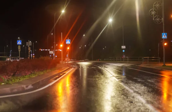 Crosswalk Rain Evening — Stock Photo, Image