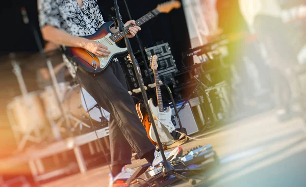 Rock Musician Playing Live Stage — Stock Photo, Image