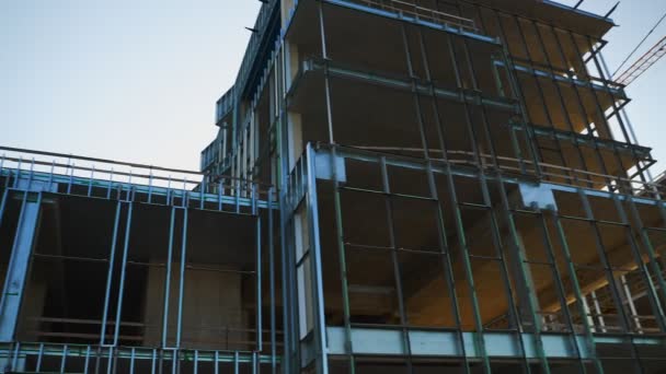 Construção Novo Edifício Moderno Apartamentos Luxo — Vídeo de Stock