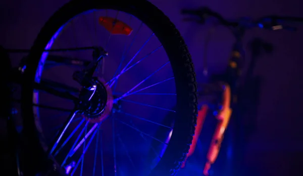 Bicycle Wheel Workshop Rgb Effects — 스톡 사진