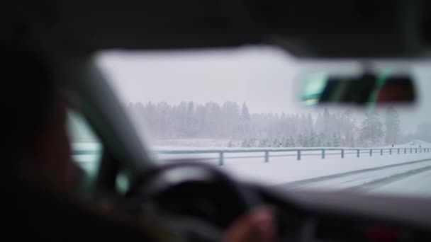 Difficult Weather Conditions Road Snow Plows Clear Track — Video