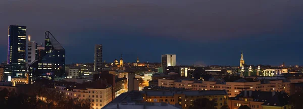 Panoramiczny Widok Miasto Tallin Nocy — Zdjęcie stockowe