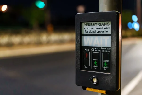 Modern Pedestrian Crossing Button Device Street — Stock Photo, Image