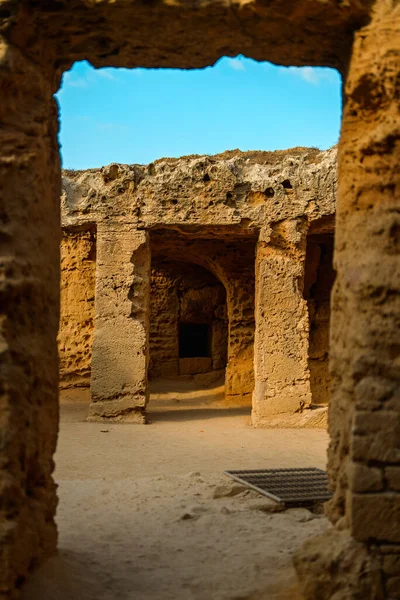 Túmulos Dos Reis Cidade Paphos Chipre — Fotografia de Stock