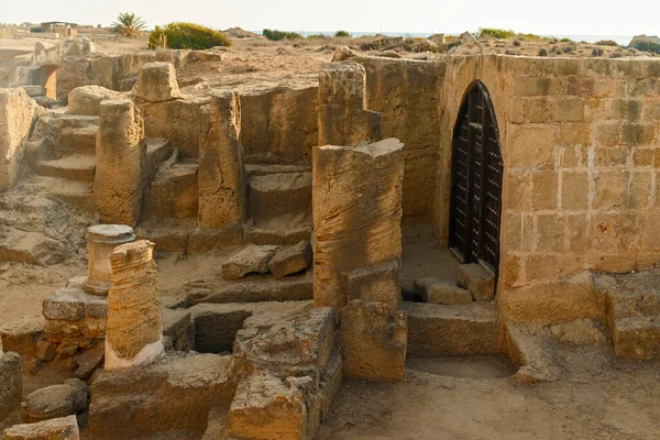 Túmulos Dos Reis Cidade Paphos Chipre — Fotografia de Stock