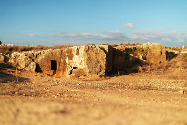 Hrobky Králů Městě Paphos Kypru — Stock fotografie