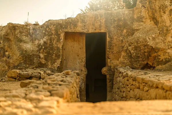 Túmulos Subterrâneos Necrópolis Túmulos Dos Reis Cidade Paphos Chipre — Fotografia de Stock