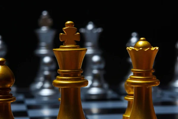 Chess Board Game Figure King Queen — Stock Photo, Image