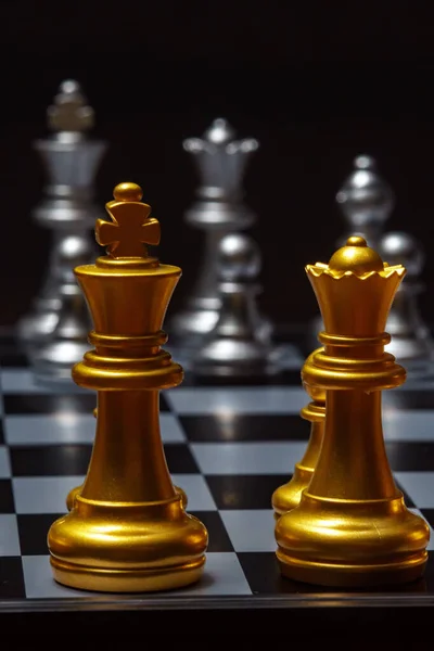 Шахматная Настольная Игра Фигура Короля Королевы — стоковое фото