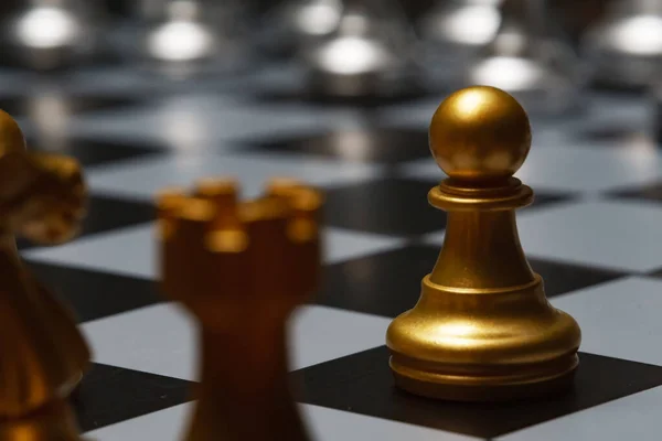 Επιτραπέζιο Παιχνίδι Σκάκι Πιόνι Φιγούρα Στο Ταμπλό — Φωτογραφία Αρχείου