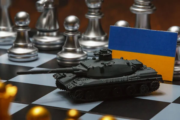 Gra Szachy Koncepcja Konfliktu Politycznego Ukrainą — Zdjęcie stockowe
