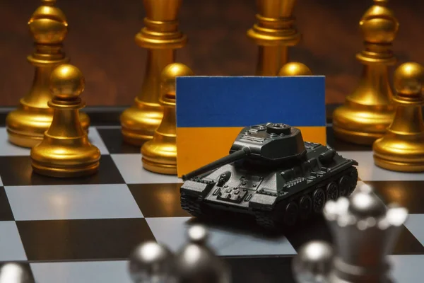Schack Brädspel Begreppet Politisk Konflikt Med Ukraina — Stockfoto