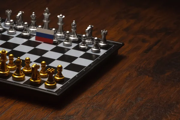 Chess Board Game Concept Political Conflict Russia — Stock Photo, Image