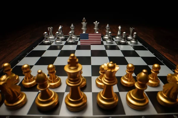 棋盘游戏 与美国政治冲突的概念 — 图库照片
