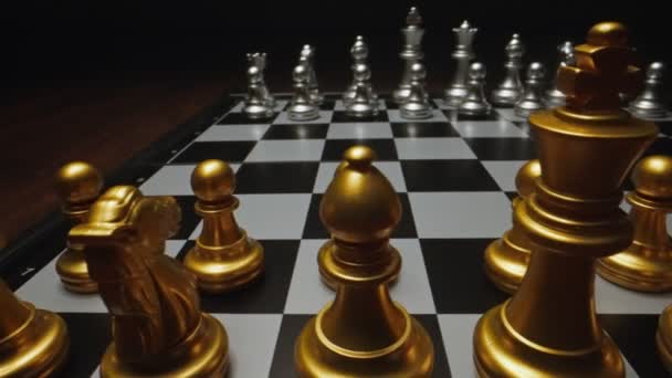 Шахматная Настольная Игра Концепция Бизнес Стратегии — стоковое видео