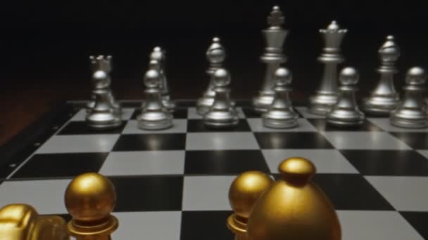Шахматная Настольная Игра Концепция Бизнес Стратегии — стоковое видео