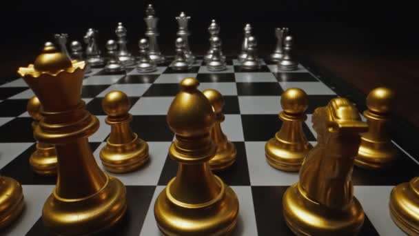 Шахова Настільна Гра Концепція Бізнес Стратегії — стокове відео