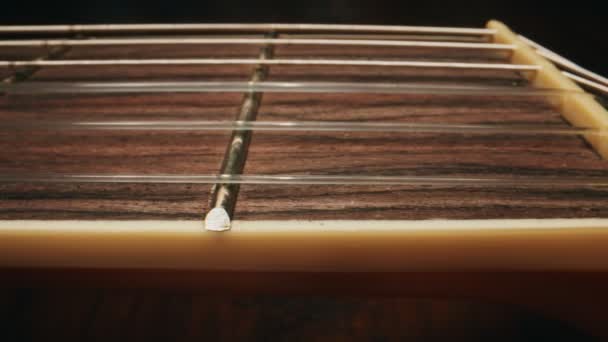 Diapasón Clásico Guitarra Eléctrica Seis Cuerdas — Vídeos de Stock