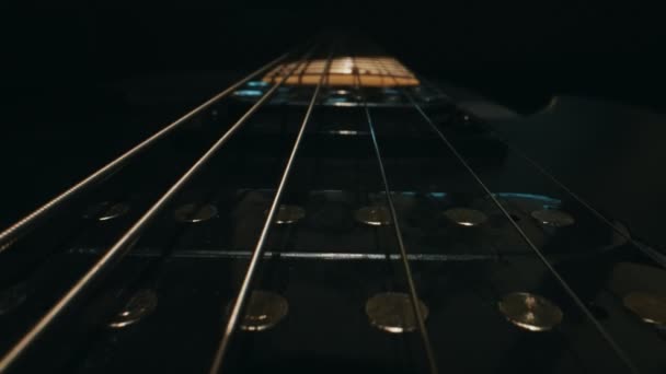 Six String Electric Guitar Bridge Saddle — стоковое видео