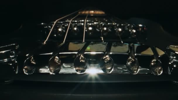 Шестиструнний Електричний Гітарний Міст Сідло — стокове відео