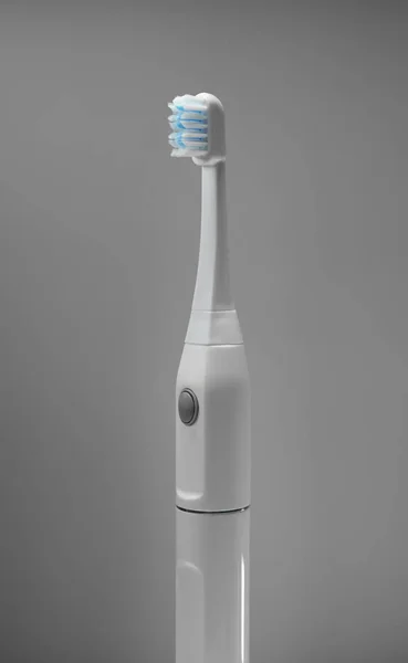 Electric Ultrasonic Toothbrush Grey Background — Stock Photo, Image
