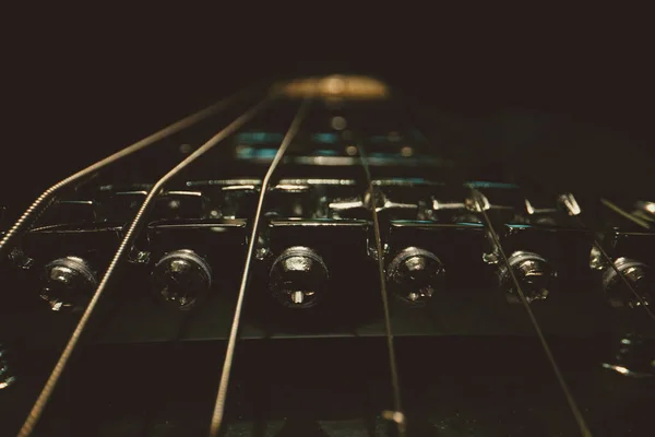 Six String Electric Guitar Bridge Saddle — Stock Photo, Image