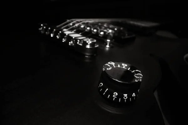 Controle Volume Guitarra Elétrica Seis Cordas — Fotografia de Stock