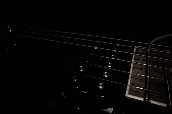 Detailní Pohled Six String Electric Guitar Pickup — Stock fotografie