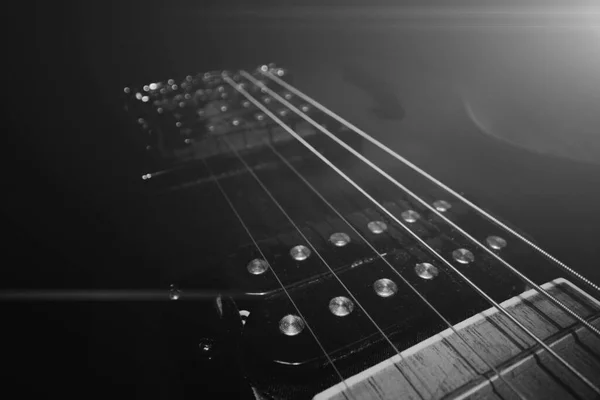 Altı Telli Elektro Gitarın Yakın Çekim Görüntüsü — Stok fotoğraf
