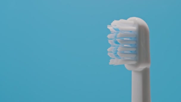 Close View Electric Ultrasonic Toothbrush Bristles — Stock Video