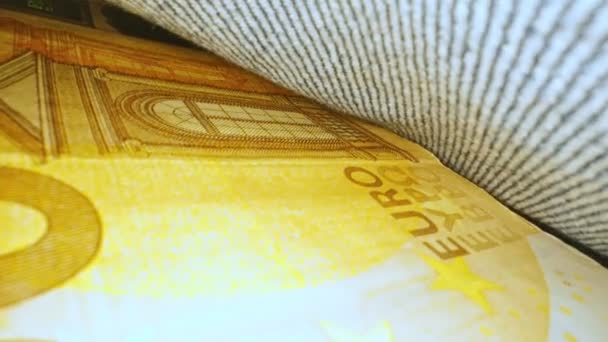 Billetes Euros Bolsillo Trasero Los Pantalones Vaqueros — Vídeo de stock