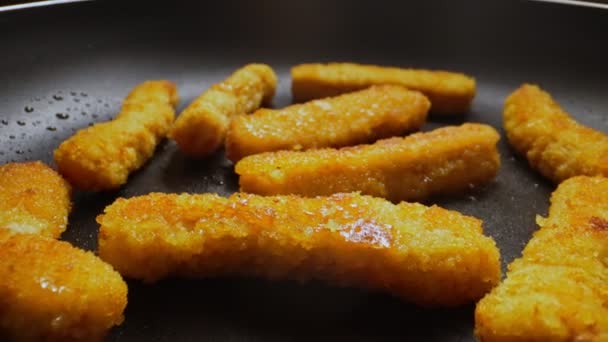 Chicken Nuggets Frying Pan — Stock videók
