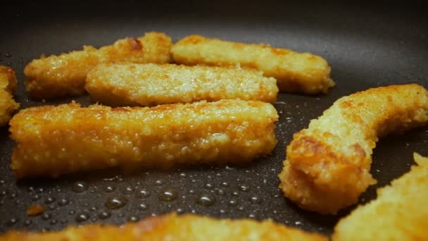 Chicken Nuggets Frying Pan — Vídeo de stock