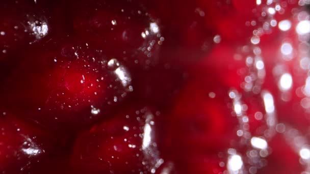 Macro View Pomegranate Fruit Powerful Antioxidant — стоковое видео