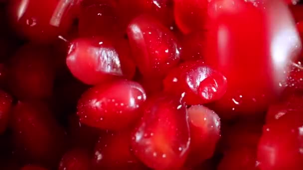 Macro View Pomegranate Fruit Powerful Antioxidant — стоковое видео