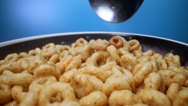 Bowl Cereal Circles Healthy Breakfast Snack — Vídeos de Stock