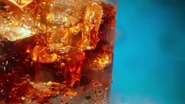 Macro Shoot Cola Ice Cubes — Stok video