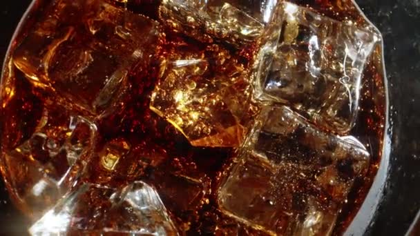 Macro Shoot Cola Ice Cubes — Vídeo de Stock