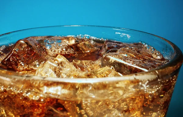 Glass Cola Ice Cubes — Stock Photo, Image