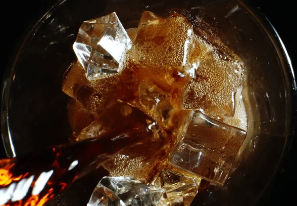 Glass Cola Ice Cubes — Stock Photo, Image