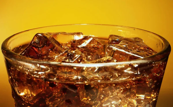 Glass Cola Ice Cubes — Stock Photo, Image