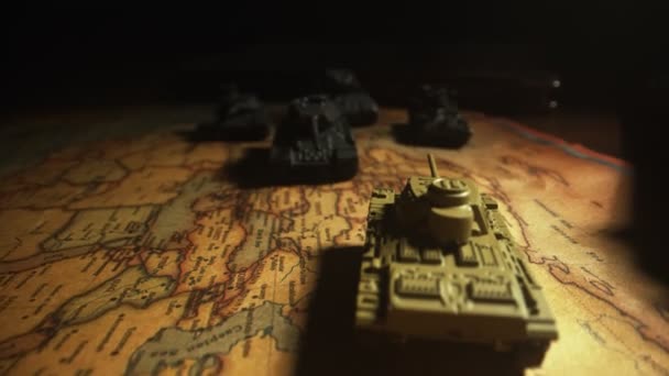 Toy Tanks Map Military Operations Ukraine — Stock Video